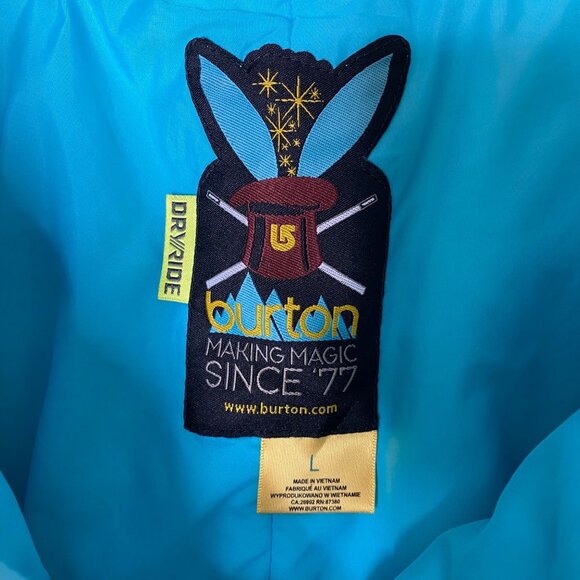 Burton DryRide Blue White Print Snowboard Ski Pants Waterproof Size Large - Picture 4 of 11